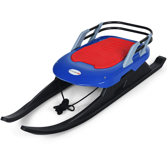 Folding Snow Sled for Kids with Seat, Backrest and Handle - GoplusUS