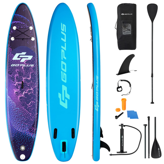 Goplus Inflatable Stand up Paddle Board Surfboard SUP Board with Adjustable Paddle Carry Bag - GoplusUS