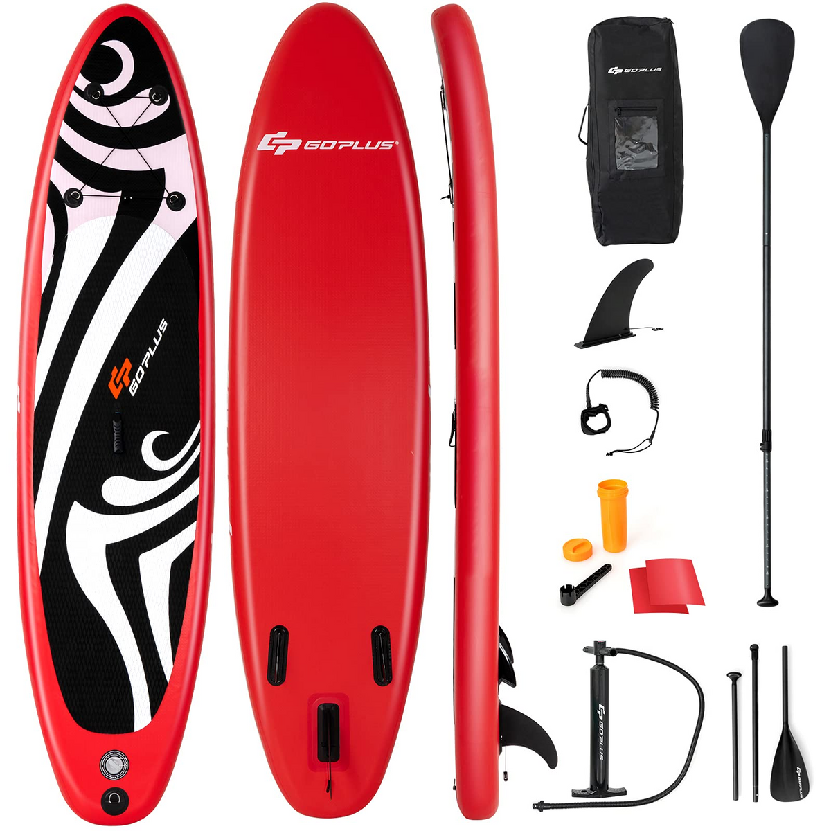 Goplus Inflatable Stand up Paddle Board Surfboard SUP Board (Red, 10FT) - GoplusUS