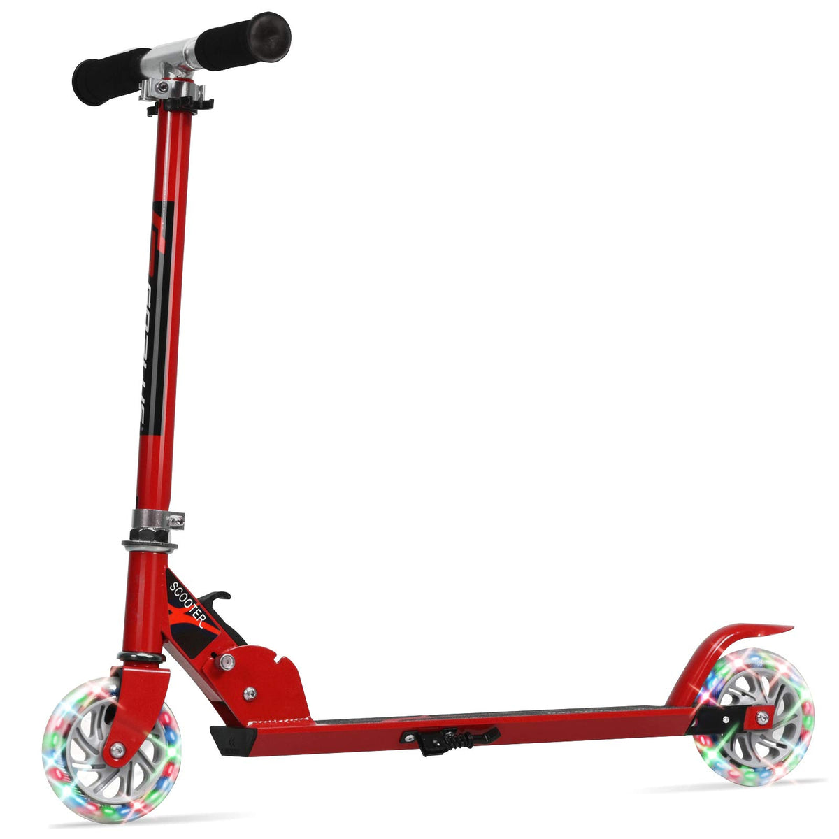 Folding Kick Scooter for Kids, 2 Flash Wheels Deluxe Aluminum - GoplusUS