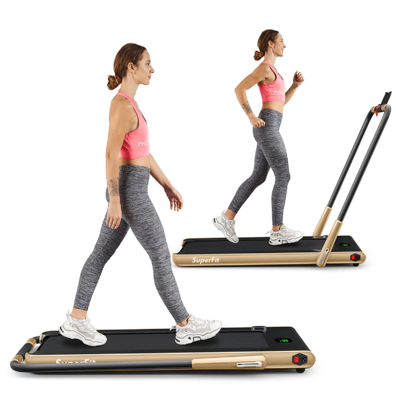 Load image into Gallery viewer, 2 in 1 Folding Treadmill, 2.25HP Under Desk Electric Superfit Treadmill - GoplusUS
