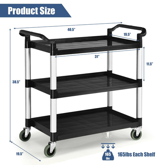 3-Tier Rolling Utility Cart with Wheels - GoplusUS