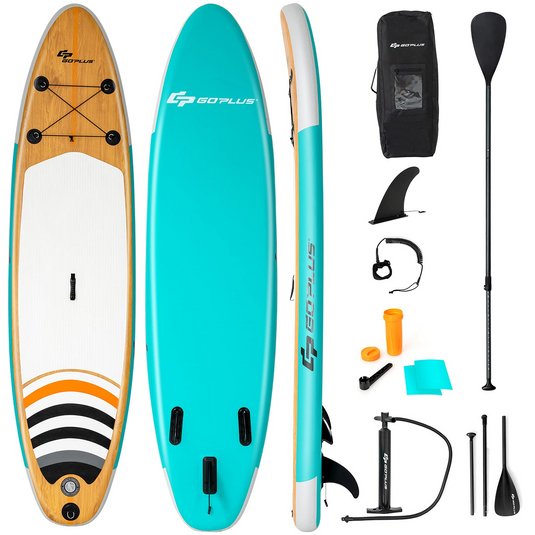 10.5' Inflatable Stand Up Paddle Board Surfboard W/Bag Aluminum Paddle Pump