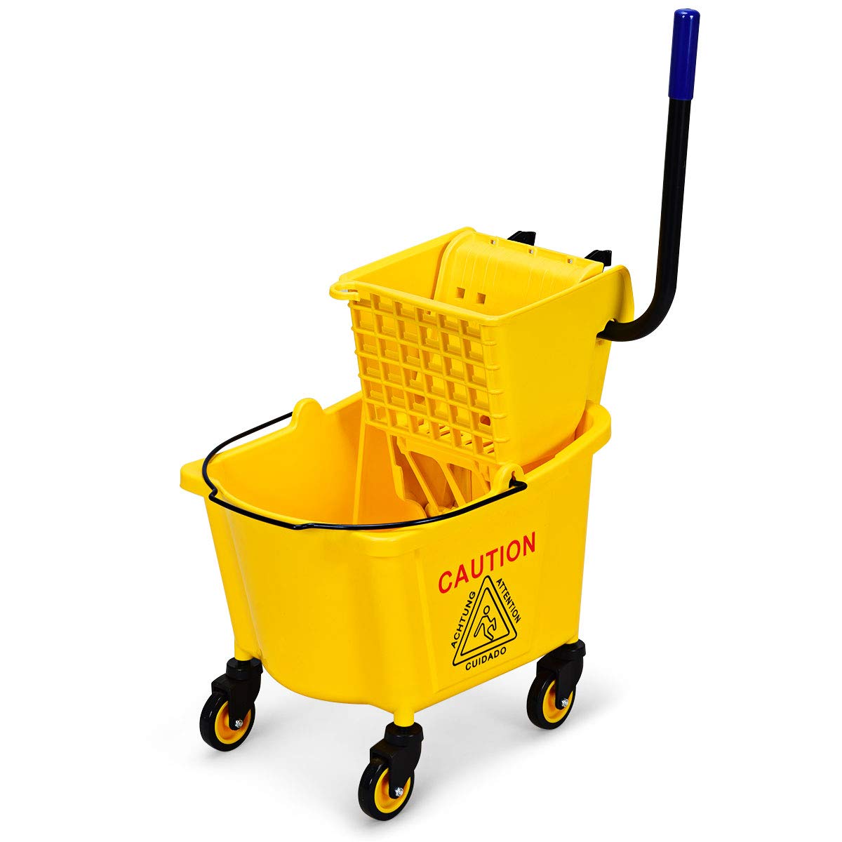 Commercial Mop Bucket with Wringer, Household Portable Mop Bucket - GoplusUS