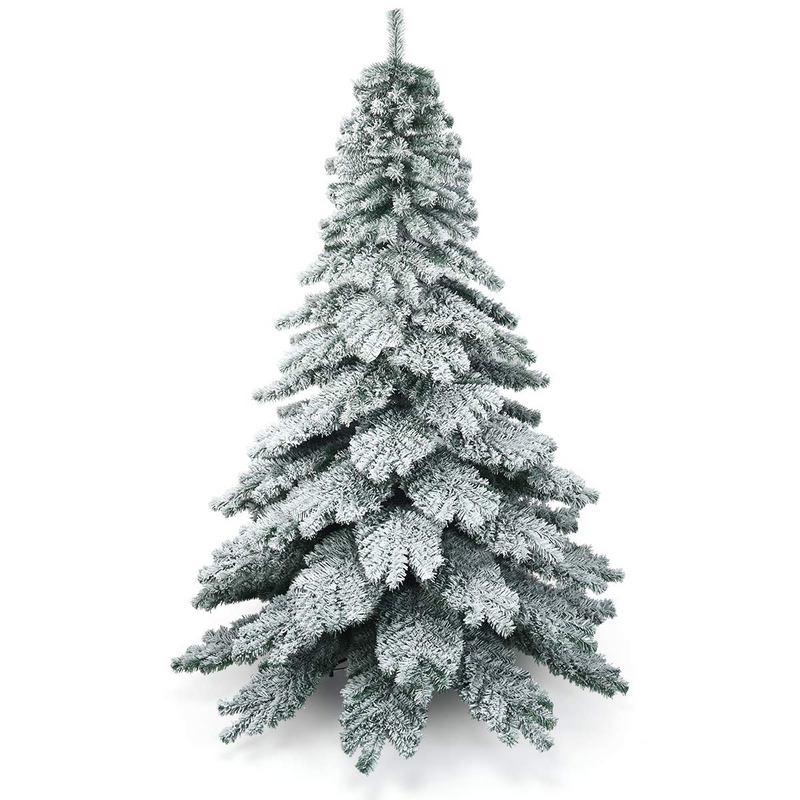 Load image into Gallery viewer, Goplus Snow Flocked Artificial Christmas Tree, Hinged Alaskan Pine Tree with Metal Stand, 100% New PVC Material - GoplusUS
