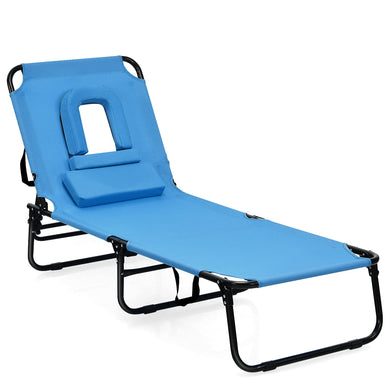 Folding Lounge Chair for Beach Poolside Balcony Patio - GoplusUS