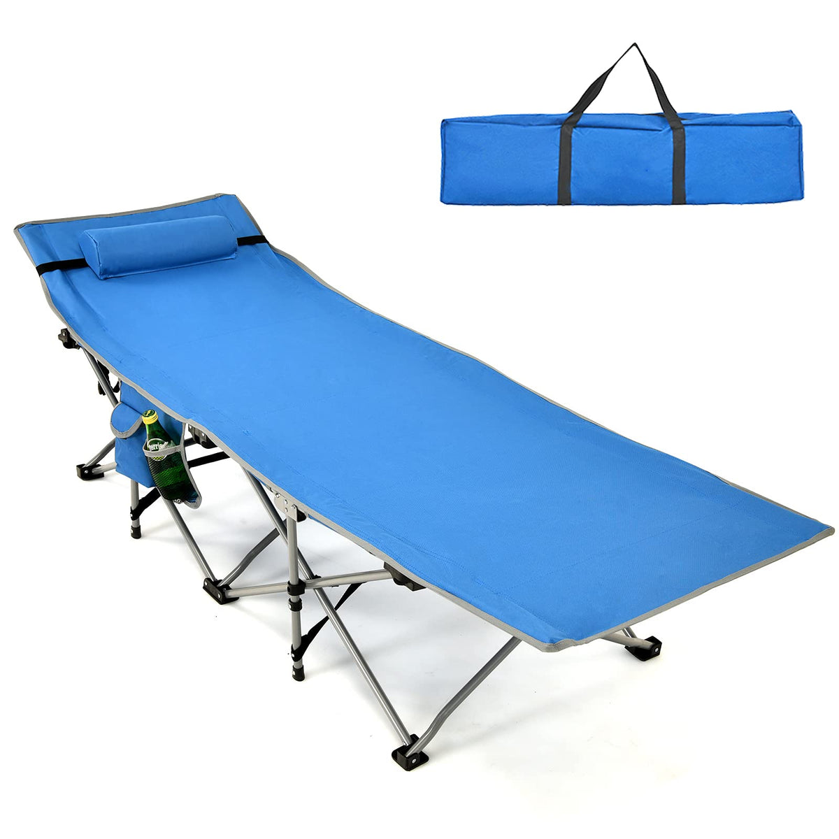 Folding Camping Cot, Heavy-Duty Comfortable Cot Bed for Adults Kids - GoplusUS
