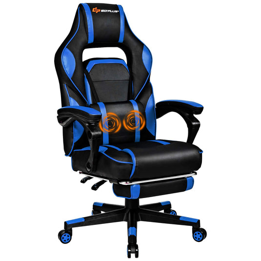Massage Gaming Chair, Seat Height Adjustment Racing Computer Office Chair - GoplusUS