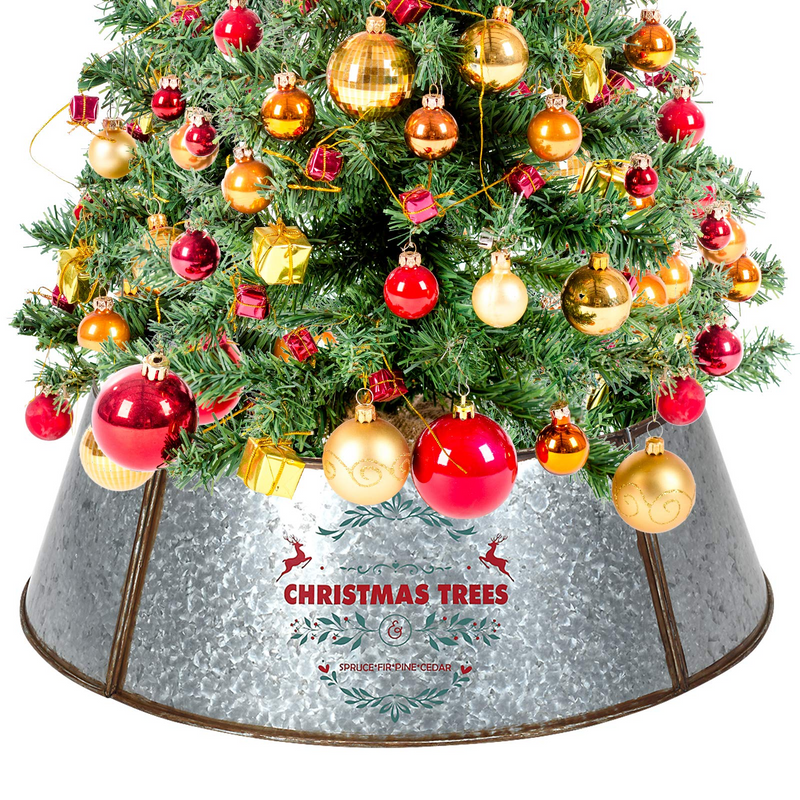 Load image into Gallery viewer, Galvanized Metal Christmas Tree Collar Easy Set Up, 30-Inch Diameter Base - GoplusUS

