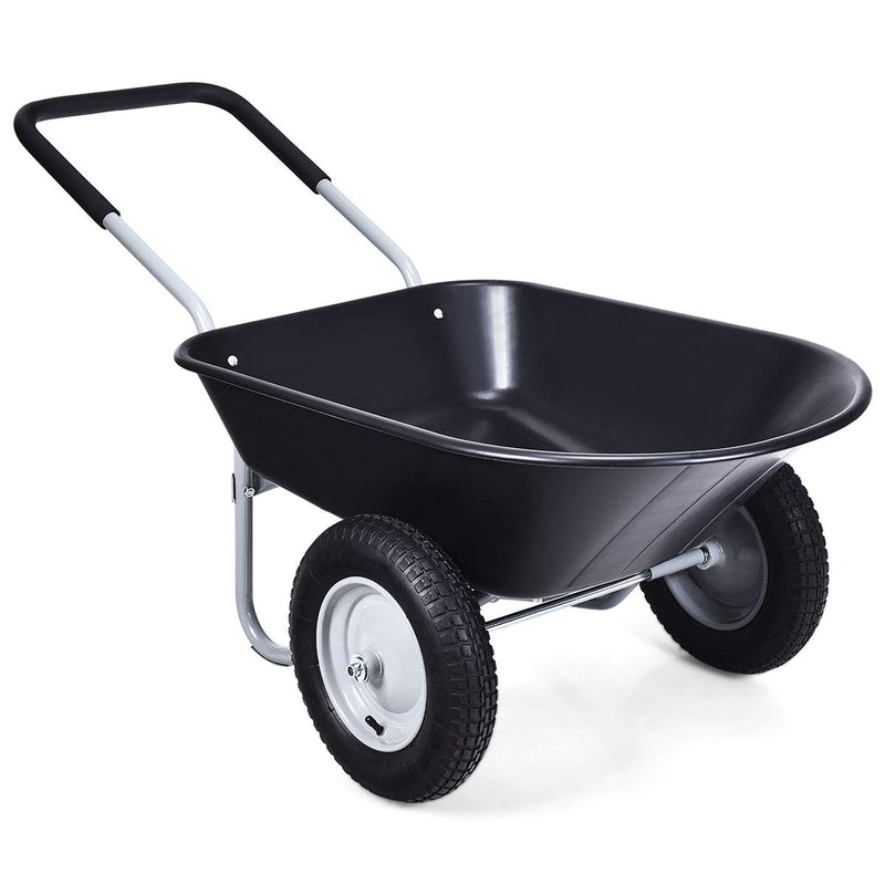 Load image into Gallery viewer, Goplus Dual Wheel Wheelbarrow, Heavy Duty Garden Cart, 330 lbs Capacity Utility Cart - GoplusUS
