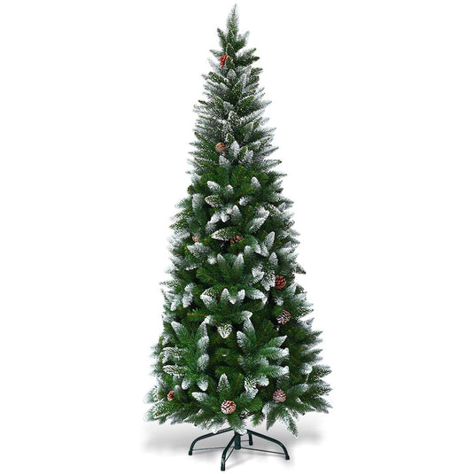 5ft, 6FT 7.5FT Artificial Pencil Christmas Tree - GoplusUS