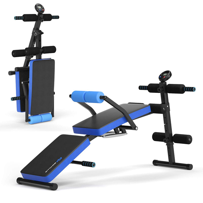 6 in 1 Adjustable Sit Up Bench, Foldable Utility Weight Bench