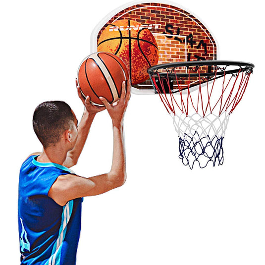 29" x 20" Mini Basketball Hoop Wall Mounted Portable Basketball Backboard - GoplusUS