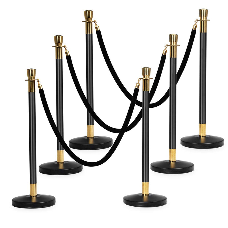 Load image into Gallery viewer, 6pcs Stanchion Set, Crowd Control Barrier Stainless Steel Stanchion Posts Queue Pole - GoplusUS

