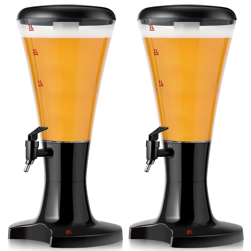 Load image into Gallery viewer, Beer Tower Dispenser 3L Cold Draft Beer Tower Beverage Dispenser with LED Lights &amp; Removable Ice Tube - GoplusUS
