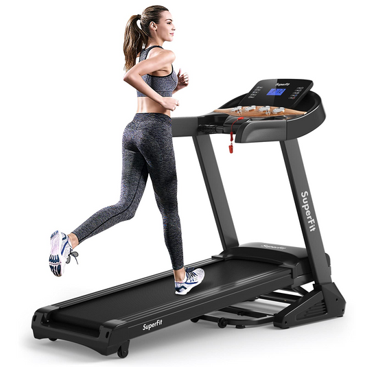 Goplus 3.75HP Folding Treadmill with Incline, Electric Superfit Treadmill w/App Control, 12 Preset & 3 Custom Programs - GoplusUS