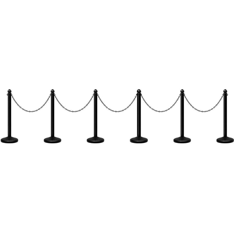 Load image into Gallery viewer, 6pcs Plastic Stanchion Set, Safety Stanchion Barrier Posts Queue Line Pole - GoplusUS
