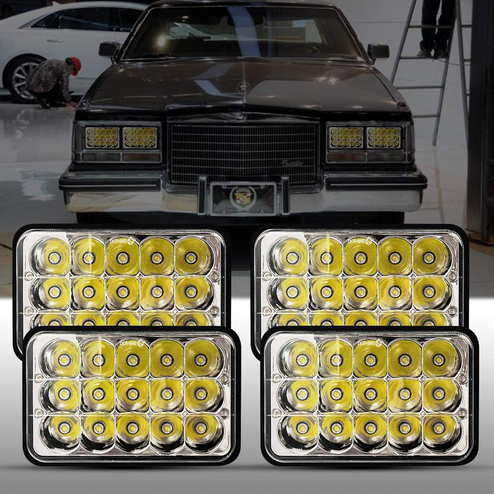 4X6 Inch LED Headlights LED Chips for Ford Probe Oldsmobile Cutlass DOT Approved - GoplusUS