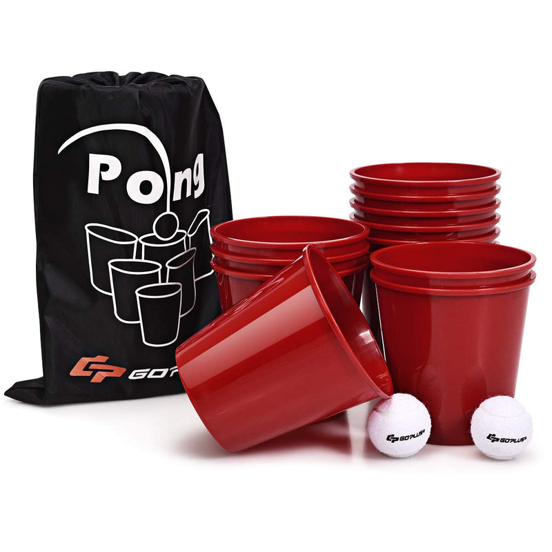 Load image into Gallery viewer, Yard Pong, Giant Pong Game Set with 12 Buckets, 2 Balls and a Carry Bag
