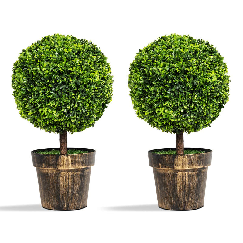 Load image into Gallery viewer, 22&quot; Artificial Ball Shaped Tree, Boxwood Tabletop Plant - GoplusUS
