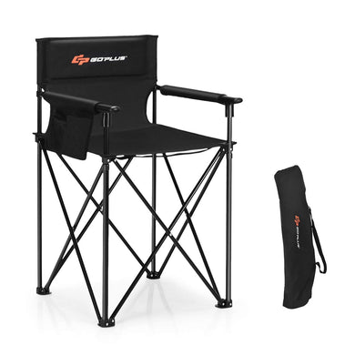 Folding Camping Chair, Outdoor Portable Beach Chair Heightened Design - GoplusUS