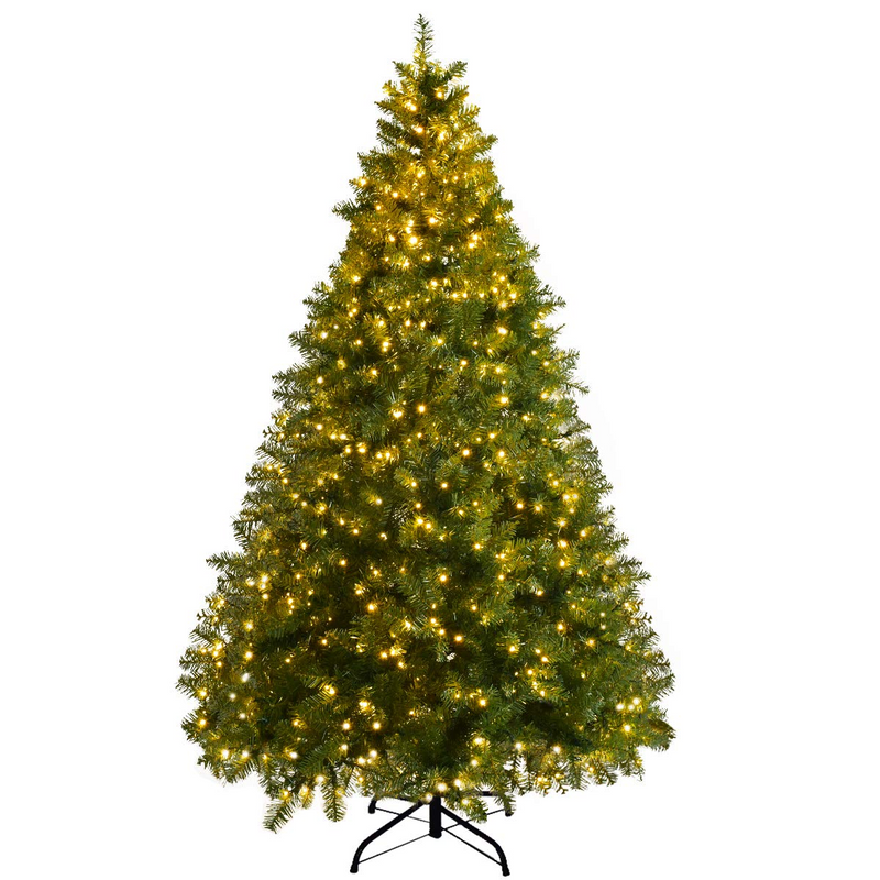 Load image into Gallery viewer, Goplus Pre-Lit Christmas Tree Artificial PVC Spruce Hinged with 560 LED Lights and Solid Metal Legs - GoplusUS
