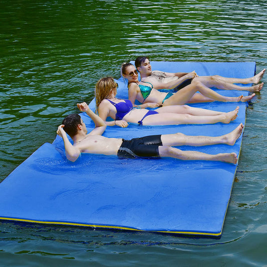 12' x 6' Floating Water Pad, 3-Layer Tear-Resistant XPE Foam Mat - GoplusUS