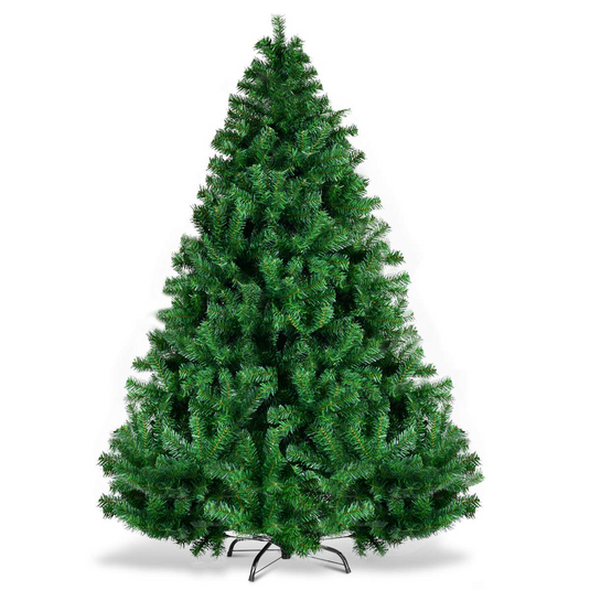 Goplus Artificial Christmas Tree, Unlit Premium Hinged Spruce Xmas Tree with Solid Metal Stand, for Outdoor and Indoor Decor - GoplusUS