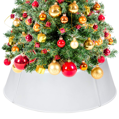 Galvanized Metal Christmas Tree Collar Easy Set Up, 30-Inch Diameter Base - GoplusUS