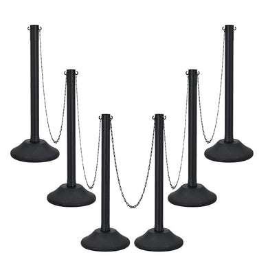 6PCS Plastic Stanchion Set, Crowd Control Safety Barriers with 60