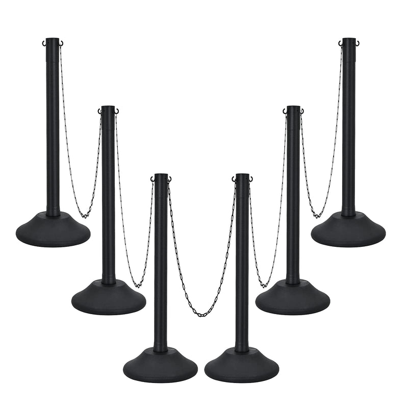 Load image into Gallery viewer, 6PCS Plastic Stanchion Set, Crowd Control Safety Barriers with 60&quot; Link Chain - GoplusUS
