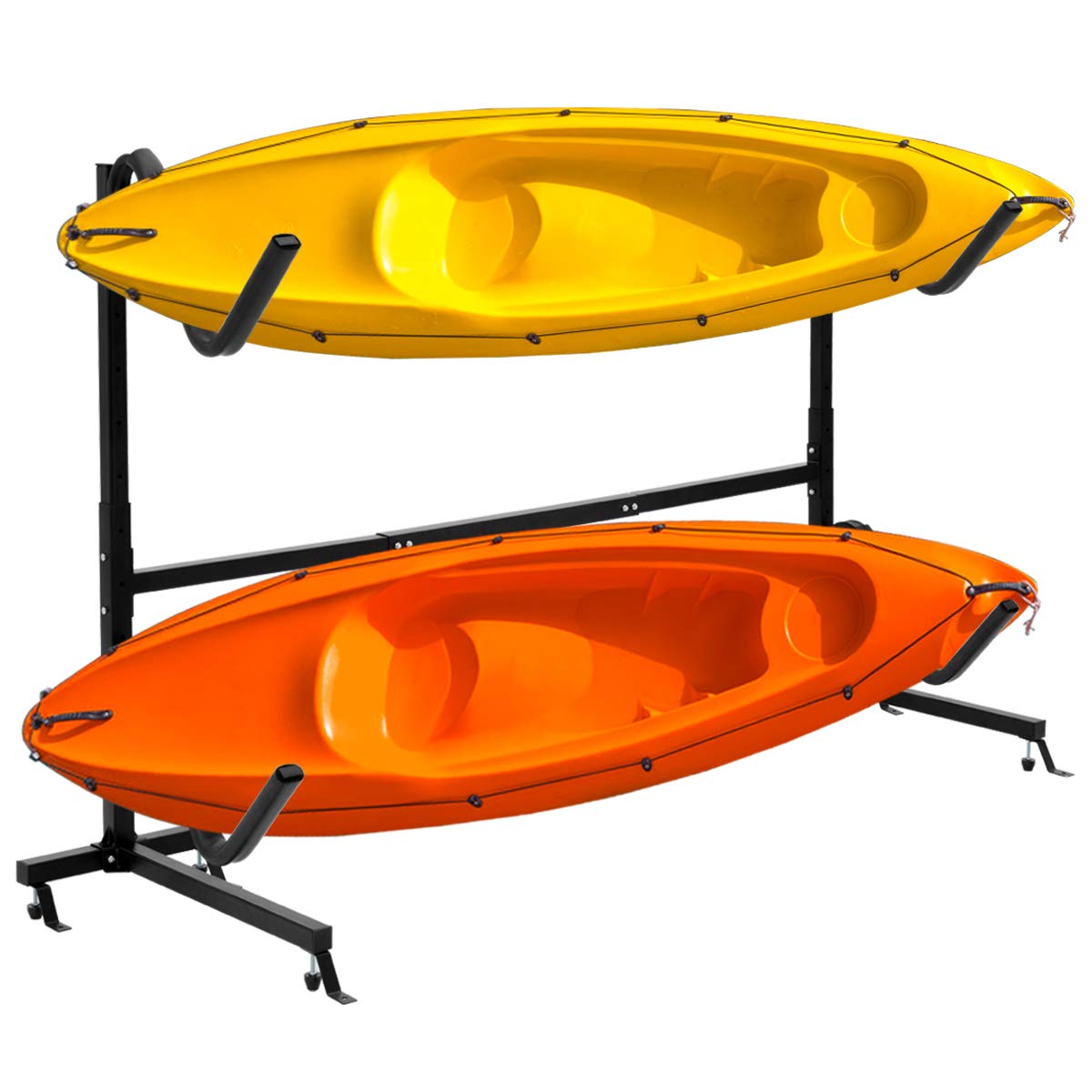 Goplus Freestanding Kayak Rack, Deluxe Heavy Duty Dual Kayak Storage R ...