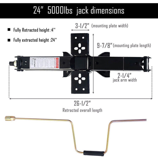 4Pcs 24" Scissor Jack RV Camper Trailer Leveling and Stabilizer - GoplusUS