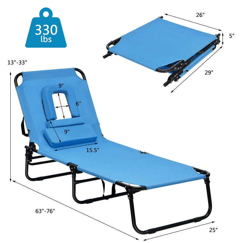 Load image into Gallery viewer, Folding Lounge Chair for Beach Poolside Balcony Patio - GoplusUS
