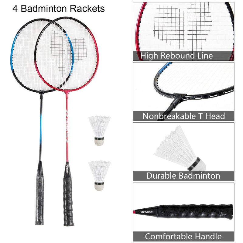 Load image into Gallery viewer, Portable Badminton Set, 10x5 ft Folding Adjustable Volleyball Badminton Net
