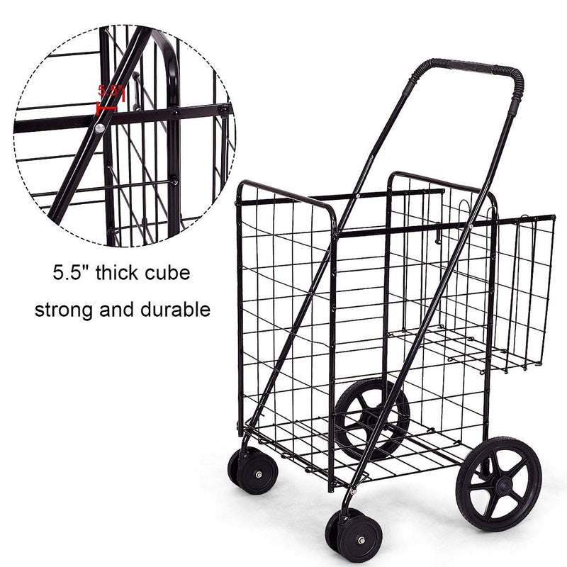 Load image into Gallery viewer, Jumbo Folding Shopping Cart for Grocery Laundry Book Luggage Travel - GoplusUS
