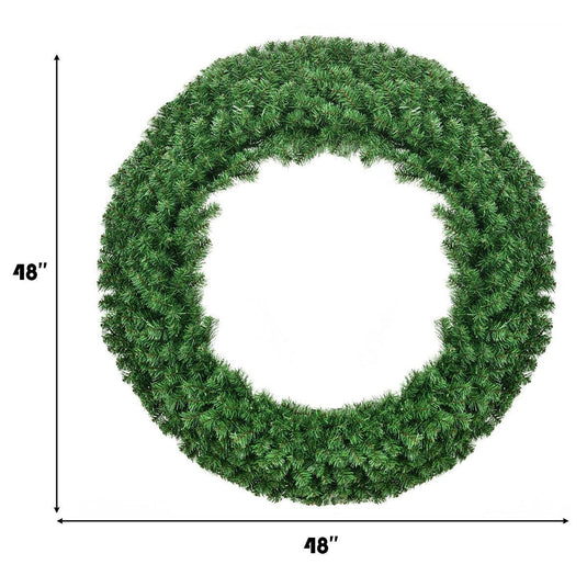 48" Pre-lit Cordless Artificial Christmas Wreath - GoplusUS