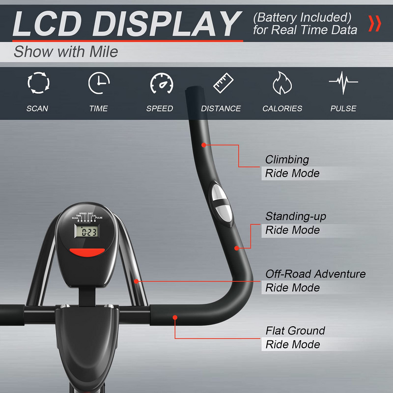 Load image into Gallery viewer, Indoor Exercise Cycling Bike, Smooth Belt Drive Stationary Bike W/ Heart Rate, LCD Monitor - GoplusUS
