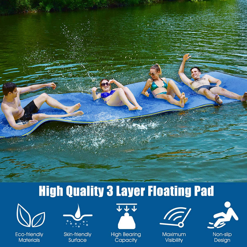 Load image into Gallery viewer, 12&#39; x 6&#39; Floating Water Pad, 3-Layer Tear-Resistant XPE Foam Mat - GoplusUS
