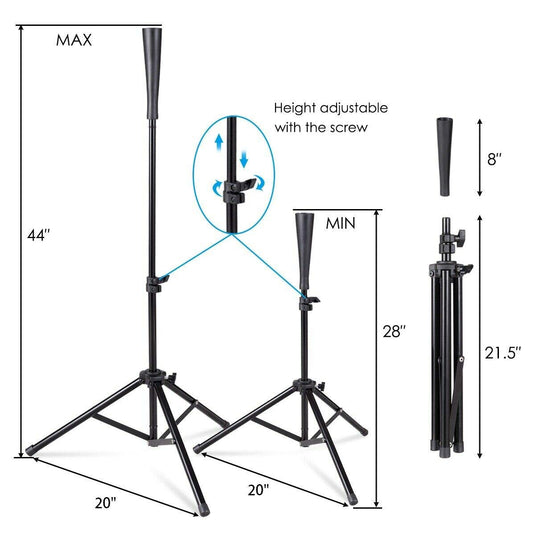 Batting Tee, Adjustable Baseball Softball Tripod for Batting Training Practice - GoplusUS