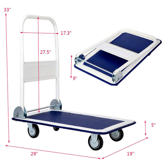 Goplus Folding Platform Cart 330LBS Rolling Flatbed Cart - GoplusUS