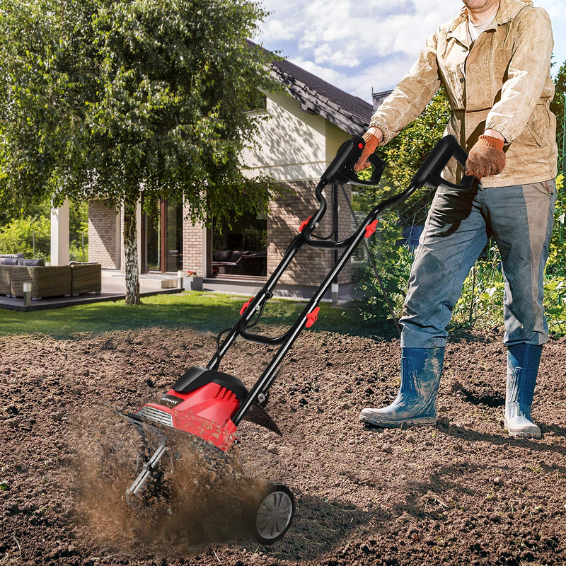 Load image into Gallery viewer, 10 Amp Corded Electric Tiller and Cultivator, 14-Inch Tiller w/ 9&quot; Tilling Depth - GoplusUS
