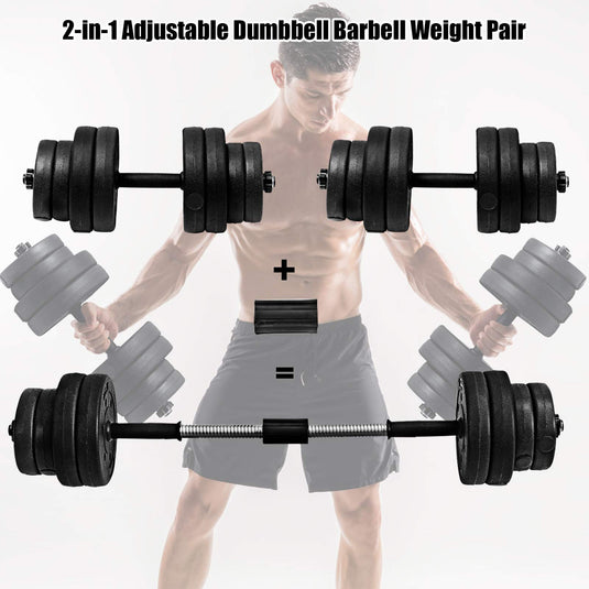 Adjustable Dumbbell Barbell Weight Pair 66 lbs - GoplusUS