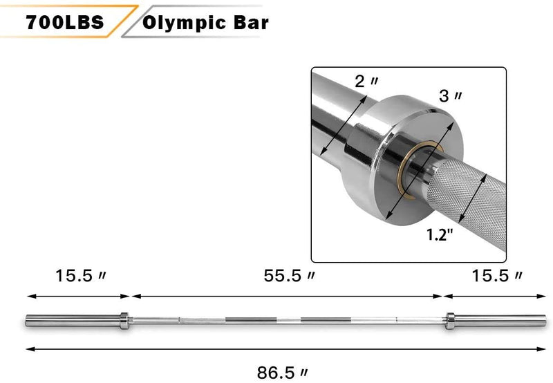 Load image into Gallery viewer, Goplus 7 Feet Olympic Bar, 700/1000LBS Weight Bar Solid 2&quot; Olympic Plates Olympic Barbell - GoplusUS
