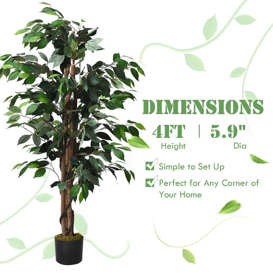 4/5.5/6FT FICUS Silk Leaf Artificial Tree - GoplusUS