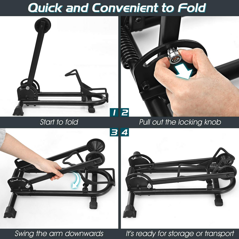Load image into Gallery viewer, Goplus Foldable Bicycle Floor Stand, Steel Bike Parking Rack Fits 20&quot;-29&quot; Bikes - GoplusUS
