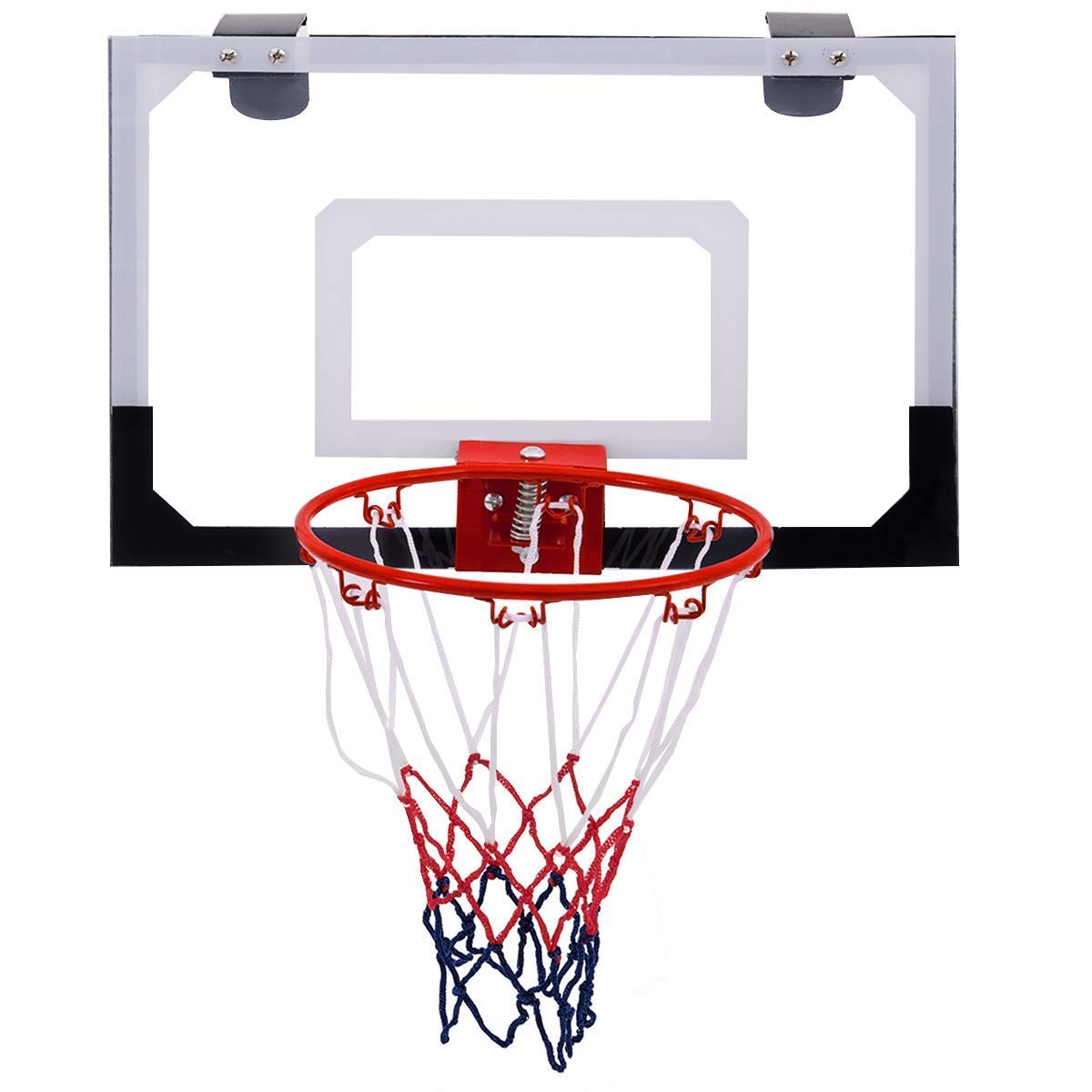 Over-The-Door Mini Basketball Hoop Includes Basketball & Hand Pump Indoor Sports - GoplusUS