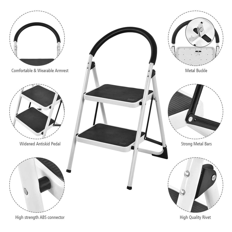 Load image into Gallery viewer, Step Ladder, Heavy Duty Folding 2 Step Ladder Step Stool
