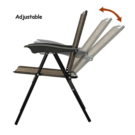 Sets of 4 Folding Sling Chairs Portable Chairs