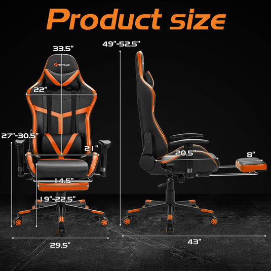 Gaming Chair, Massage Office Chair Computer Gaming Racing Chair - GoplusUS
